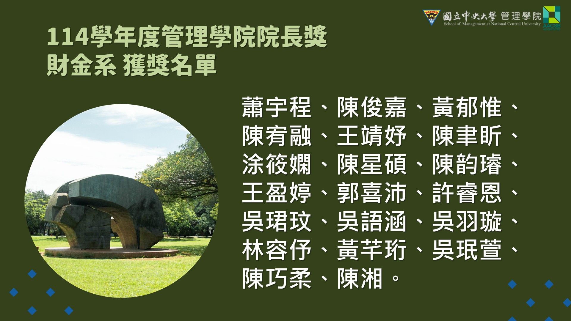 恭喜！114學年度本院院長獎獲獎名單 - 圖片 6